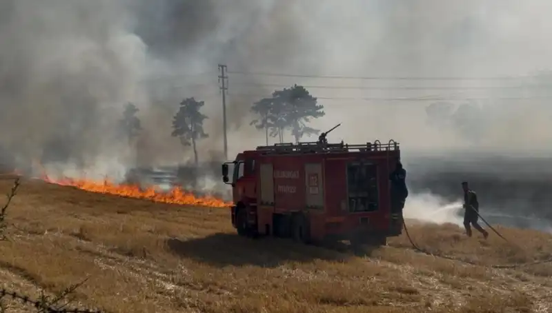 Kırklareli'nde Anız Yangını: 50 Hektar Alan Alev Alev Yandı